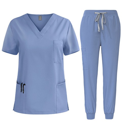 Stretch Medical Nursing Uniform Scrub Set Men V-Neck 3-Pocket-Top Jogger Pants - Picture 49 of 138