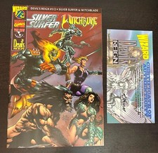 DEVILS REIGN Silver Surfer Witchblade #1/2 (Wizard / Marvel Comics 1997) -- COA