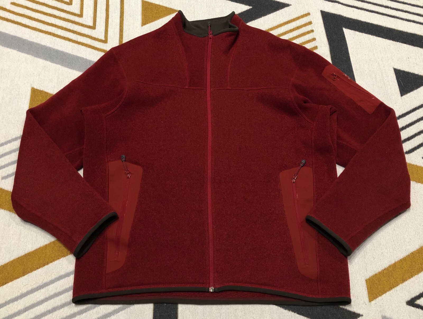 ARC'TERYX COVERT CARDIGAN POLARTEC GIACCA PILE UOMO M Rosso