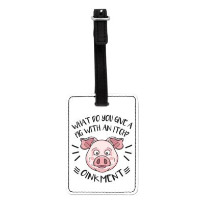 Gift Base Itch Oinkment Schwein Luggage Tag Aus Kunstleder 1 Stück