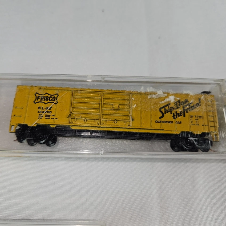 LOT OF 5 N SCALE BOX CARS VARIETY OF BRANDS CON-COR, FRISCO, COTTON BELT (AS IS) - Image 3 of 4