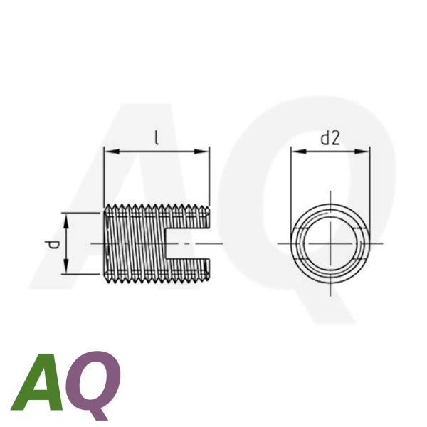 M3 M4 M5 M6 M8 M10 M12 Gewindeeinsatz selbstschneidend Edelstahl VA 1.4305 - Bild 2 von 2