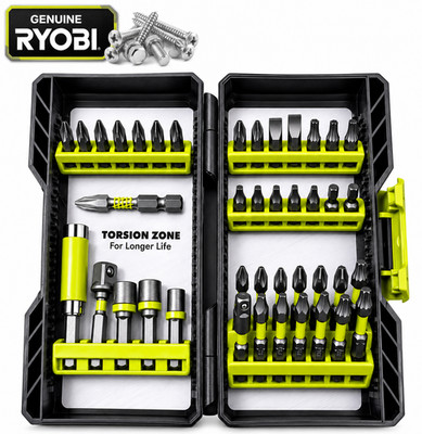 Ryobi AR2038 40-Piece Impact Rated Driving Bit Kit Magnetic Screw Guide NEW
