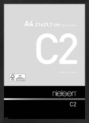 Nielsen Aluminium-Bilderrahmen C2 struktur schwarz matt 21x29,7 cm Acrylglas