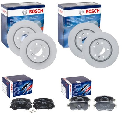BOSCH BREMSSCHEIBEN + BELÄGE VORNE + HINTEN passend für QASHQAI 2 J11 + KADJAR