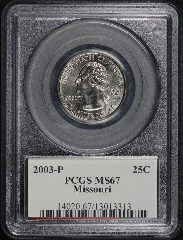 2003-P Missouri State Quarter PCGS MS-67 with MO Flag Label - Image 2 of 2