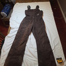 Vintage Carhartt Insulated Canvas Bib Overalls Womens Size 10X32 Brown WR027 DKB