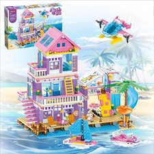 955 Piece Beach House Building Set,Seaside Beach Villa Building Toys Friends Vac