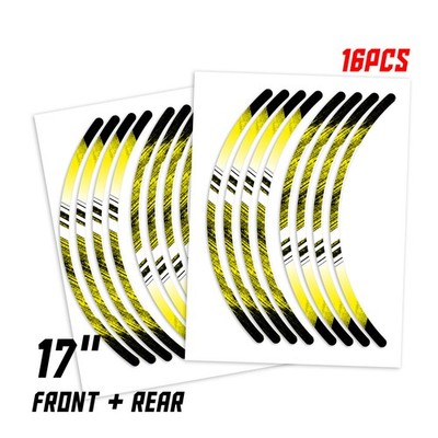 P05B For Ducati Hypermotard 1100 07-12 Yellow 17'' Rim Wheel Sticker 11 10 09 08