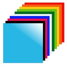 10 Colors Cast Acrylic Sheet, Opaque Plastic Sheet 8 x 8 Inch .118" Thick for