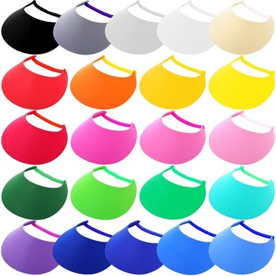 Sureio 22 Pcs Foam Sun Visors for Women with Coil Bulk Adjustable DIY Blank S...