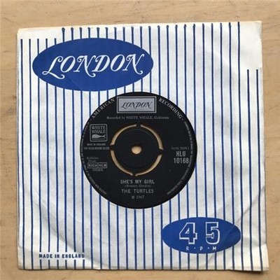 TURTLES SHE'S MY GIRL 7'' RARE UK STOCK COPY 1967 WITH CHICKEN LITTLE WAS RIGHT -