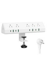 45W Fast Charging Station,Desk Clamp Power Strip,4 PD USB-C Ports,5 AC Outlet