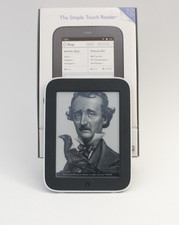 Barnes Noble Nook Reader Simple Touch BNRV300 6in Black W/ White Trim