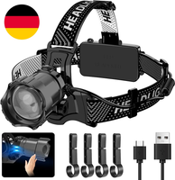 Stirnlampe LED Wiederaufladbar, USB Kopflampe Extrem Hell 10000LM