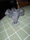 Vintage Rare Fenton Violet Hobnail Trumpet Vase Ruffled Rim Pedestal
