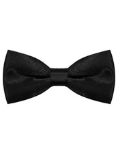 Toddler Bow Tie Solid Color Pre-tied Adjustable Bow Ties for Boys Kids Black