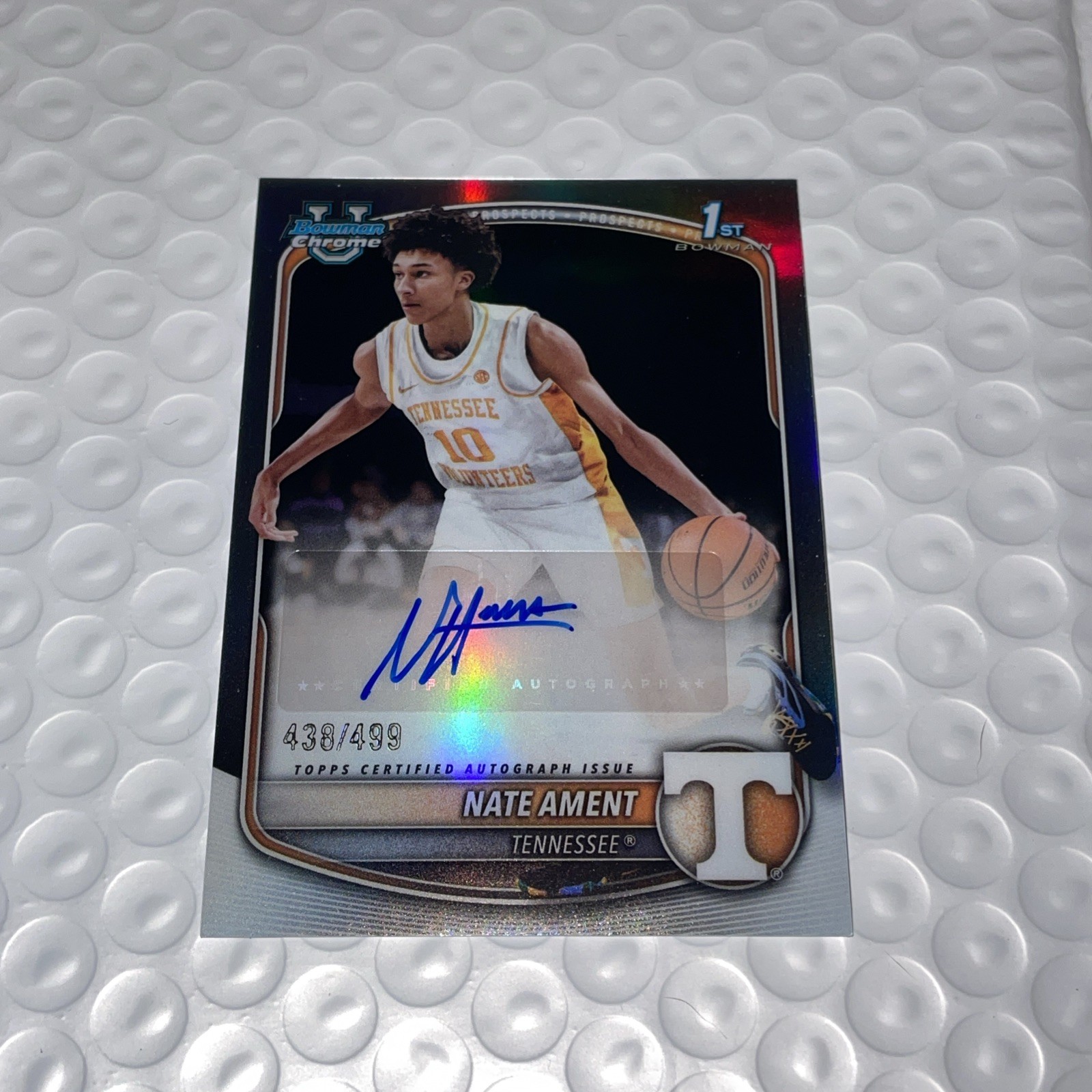 2025-26 Bowman U Chrome Nate Ament 1st True Silver Refractor Auto /499