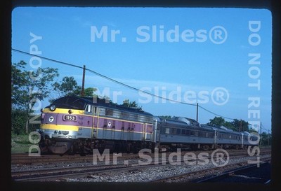 Original Dia MBTA Boston FP10 1153 mit RDC-Zug Lowell MA 1984