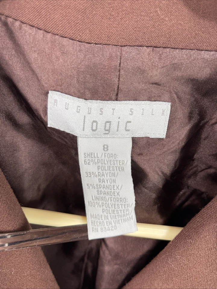 Blazer Vintage August Silk Logic Marrón Botón - Para Mujer Talla 8 - Estilo Clásico Foto 2 de 4
