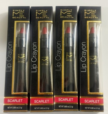 Simply Me Beauty Lip Crayons 7-Eleven SCARLET Lip Crayons LOT OF 4