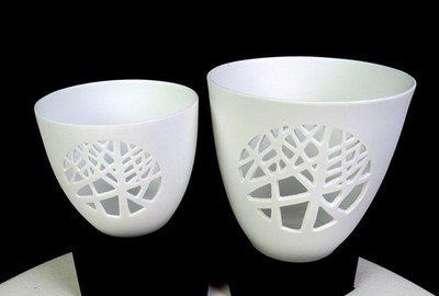 Accent Decor Porcelain Eric And Eloise Collection 2Pc Large & Small Votive Vases
