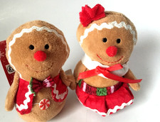 Lebkuchen Mann Paar 2Stk Plüsch Figuren Weihnachten festliche Dekoration AKN2001
