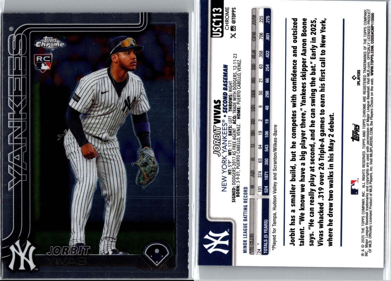 2025 Topps Chrome Update Jorbit Vivas #USC113