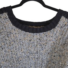 Mens Knit Sweater Crewneck Pullover Gray Black Casual Everyday