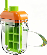 2 in 1 Ice Maker Cup with Straw, All in One Ice Cube Tray Water Bottle, One Pres
