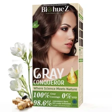 Permanent Hair Dye Hair Color for Gray Hair Coverage PPD-Free Hair Color Kit Med