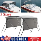 3 Bow Bimini Tops Boat Cover with Mesh Sidewalls & Adjustable Rear Support Poles