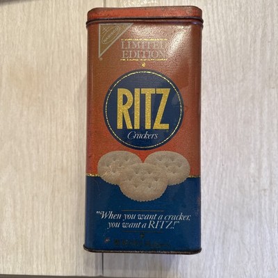 Vintage Ritz Crackers 1987 Limited Edition Advertising Tin Metal Can empty