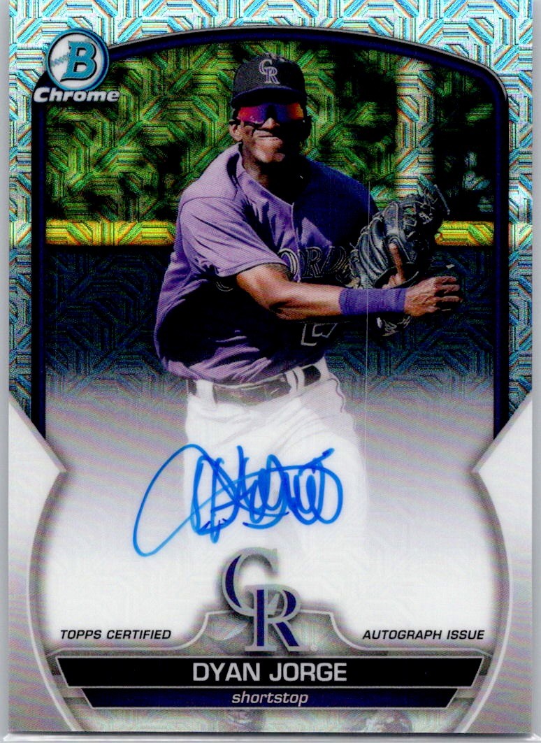 2023 Bowman Chrome Mojo Auto #BCMA-DJG Dyan Jorge Colorado Rockies