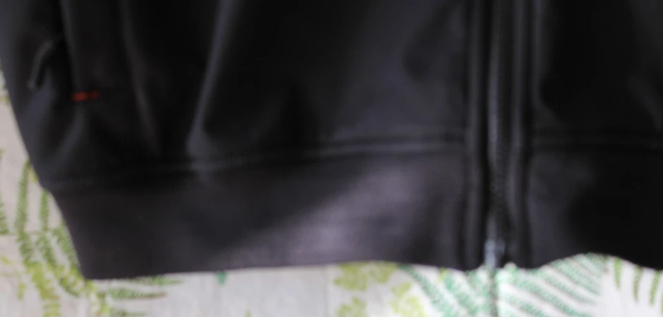 Chaqueta de motocicleta Harley negra naranja con ribete de polietileno talla XL cremallera completa forrada de vellón Foto 3 de 4