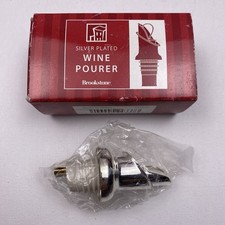 Vintage Brookstone Solid Brass With Silver Plate Wine Pourer New Old Stock 1999