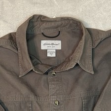 Eddie Bauer Men's Heavy Cotton Button Up Long Sleeve Shirt 100 cotton XL