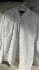 tommy hilfiger white button down collared shirt - Medium