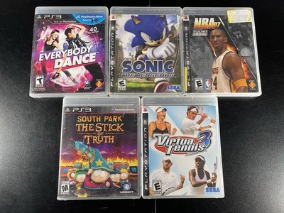 PS3 Game Lot x 5 South Park Tennis NBA 07 Sonic Everybody Dance
