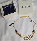 Vintage Trifari Goldtone Necklace w/ Original Box & Trifari Jewelry Tags