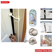 Child Safe Door Lock  Pinch Guard for Kids - Quick Installation, White Finish