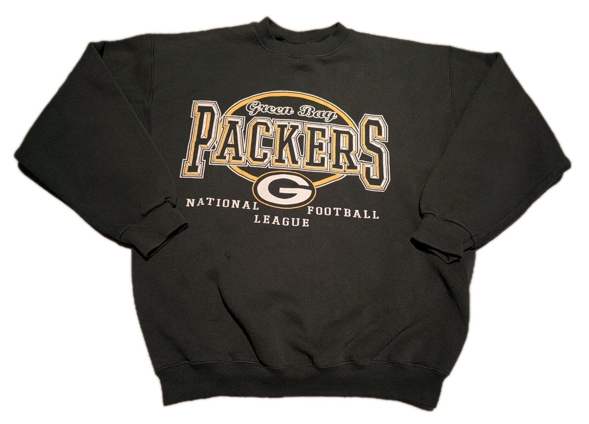 Vtg Logo Athletic Green Bay Packers Crewneck Sweatshirt Sz L Green