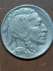 1936-P Buffalo Nickel 5c Coin VF Condition