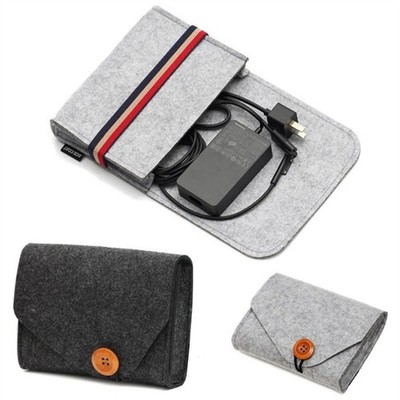 Reise Kopfhörer USB Daten Ladegerät Kabel Organizer Filz Aufbewahrungstasche Tasche UK