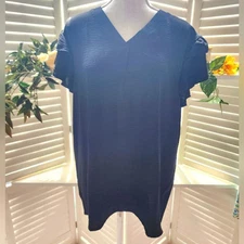 BOUTIQUE BLACK NWOT DOUBLE RUFFLE CAP SLEEVE V NECK  MULTIPLE SIZES