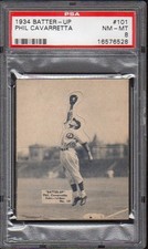 1934-36 Batter Up #101 Phil Cavarretta PSA 8 NM-MT 16576528 