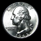 1963 Silver Washington Quarter Dollar ---- Gem BU Coin ---- #PP717