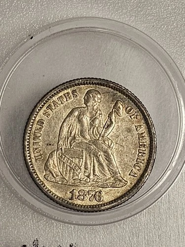MS+ 1876 Carson City Seated Liberty Half Dime Type 1 Reverse