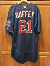 2018 Twins Tyler Duffey Game Used Worn Jersey MLB Holo Blue Jersey Authentic