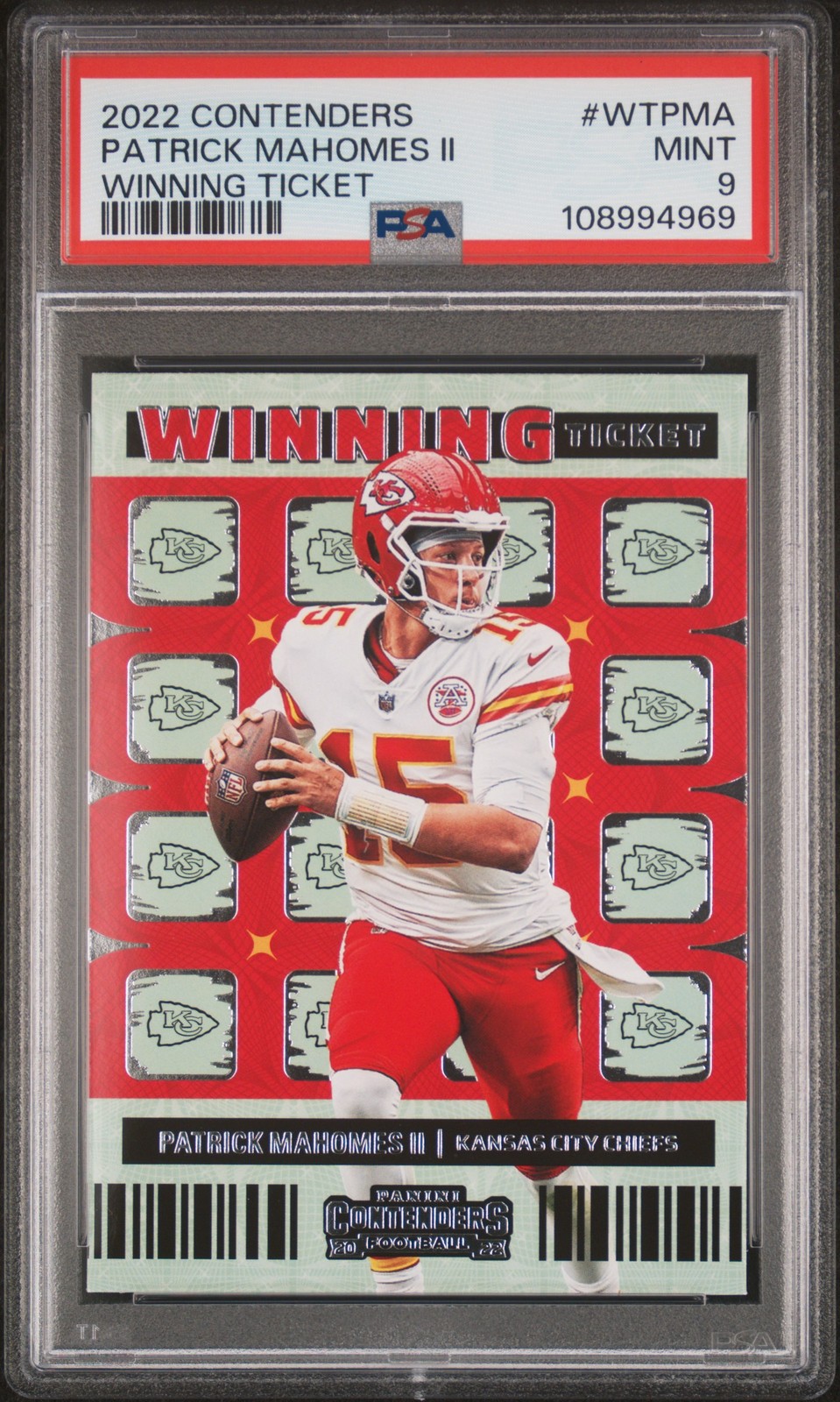 2022 CONTENDERS WINNING TKT #WTPMA PATRICK MAHOMES II PSA 9
